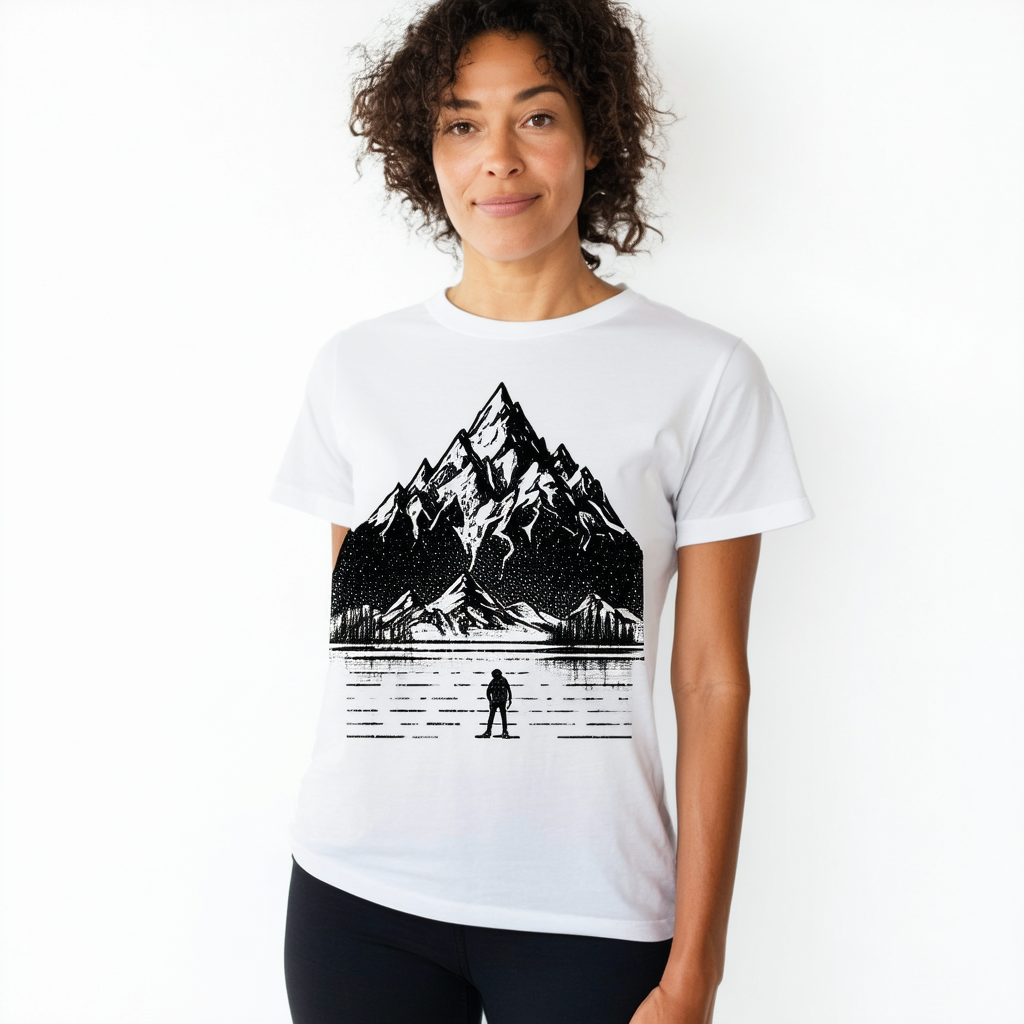 Mountain Shirt for Women Vintage Hiking Camping Graphic Tee Summer Workout Tops Unisex T-Shirt