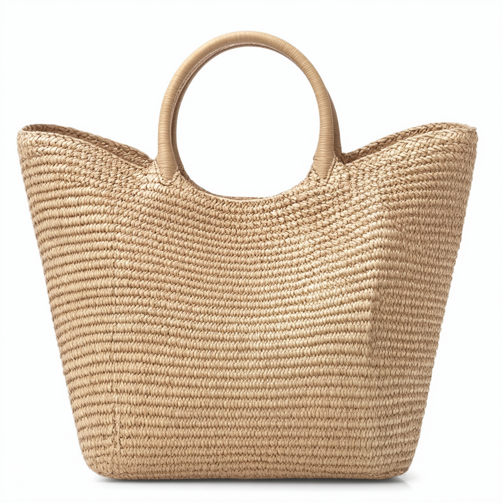 Calvin Klein Jacky Raffia Straw Slouchy East/West Tote