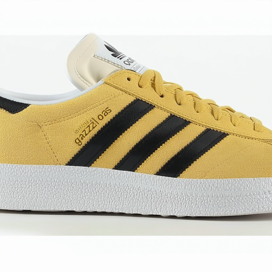 adidas Originals Gazelle Sneaker,TACTILE YELLOW/BLACK/METALLIC GOLD,12 Medium US