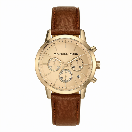 Michael Kors Women's Colette Luggage Leather Strap Watch MK2374
