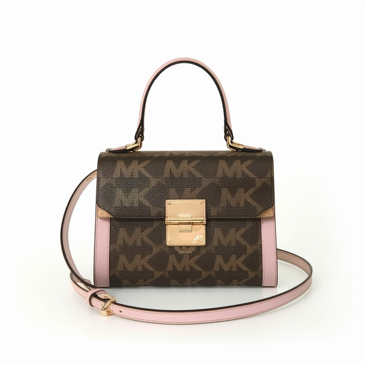 MICHAEL Michael Kors Sloan Medium Satchel Brown/Soft Pink/Fawn One Size