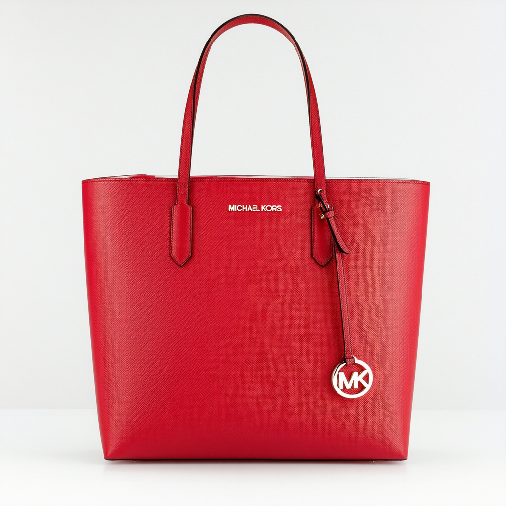 Michael Kors Jet Set Travel Medium Leather Tote Red