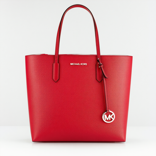 Michael Kors Jet Set Travel Medium Leather Tote Red