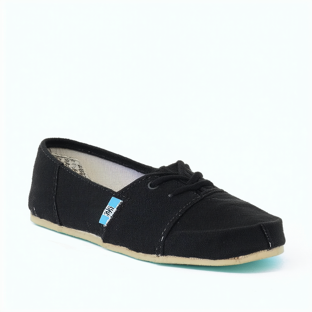 TOMS Classics Lace Black Canvas Shoe - 7 B(M)
