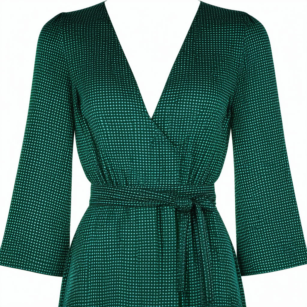 Calvin Klein Women's V-Neck Dress with Tie Belt