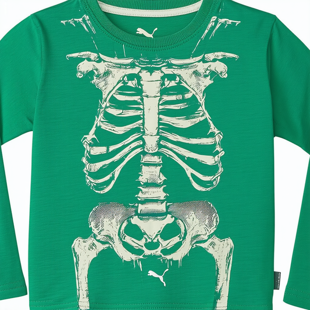 PUMA Little Boys' Crew Neck Skeletal T-Shirt