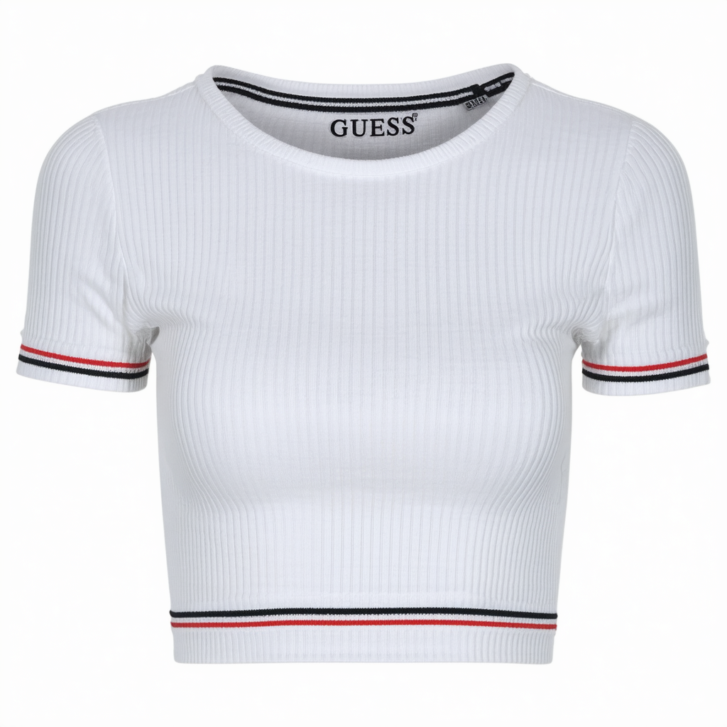 GUESS Women's Short Sleeve Presley Rib Crop Top