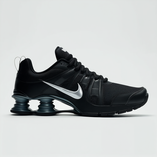 Nike Men's Total Shox Black/Metallic Silver/White Running Shoe