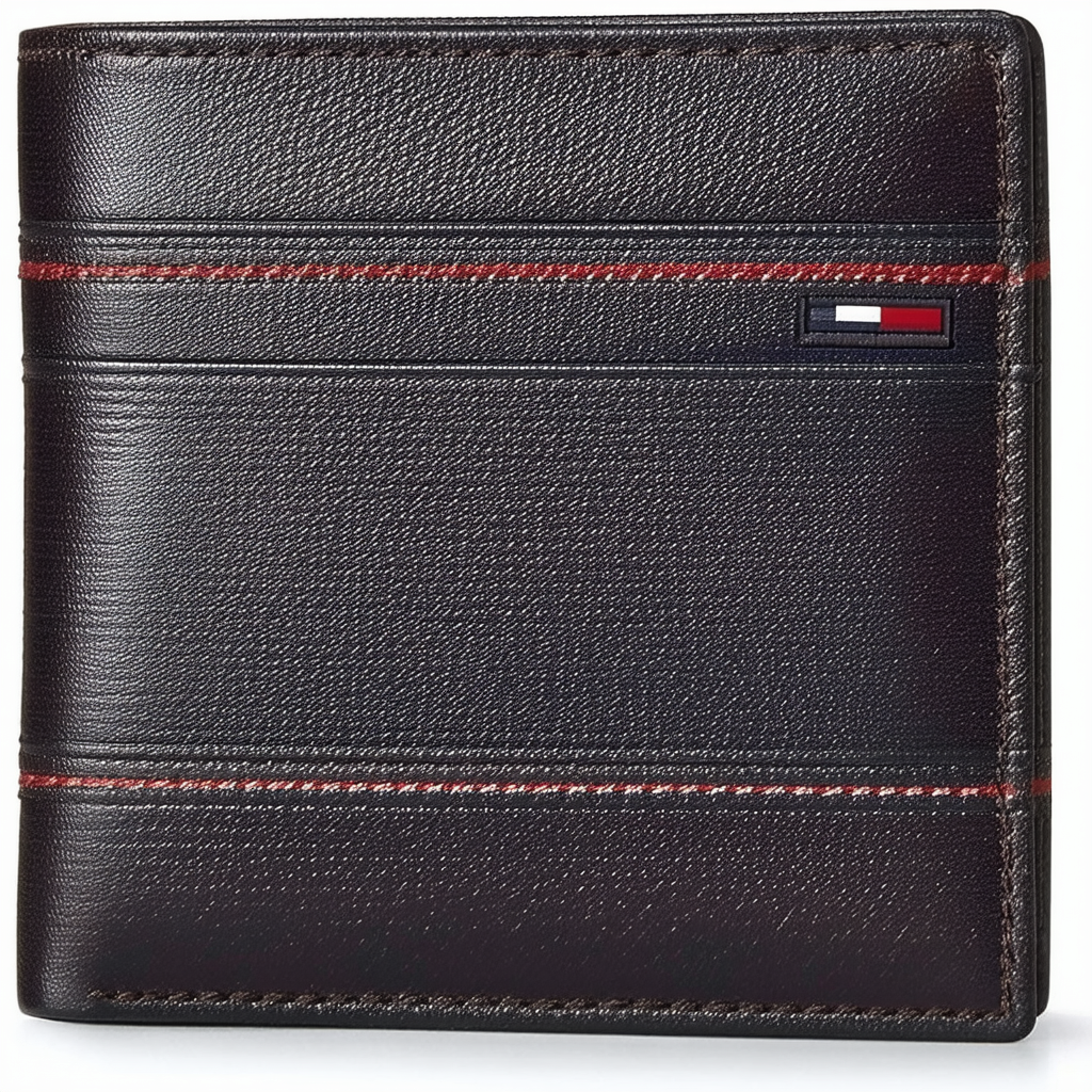 New Tommy Hilfiger Men's Leather Double Passcase & Valet Wallet