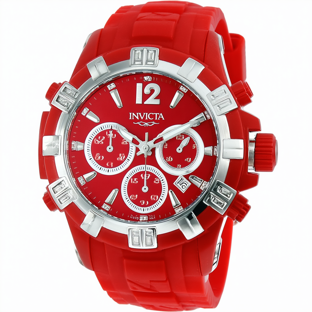 Invicta Women's 0704 Angel Collection Multi-Function Red Rubber Watch