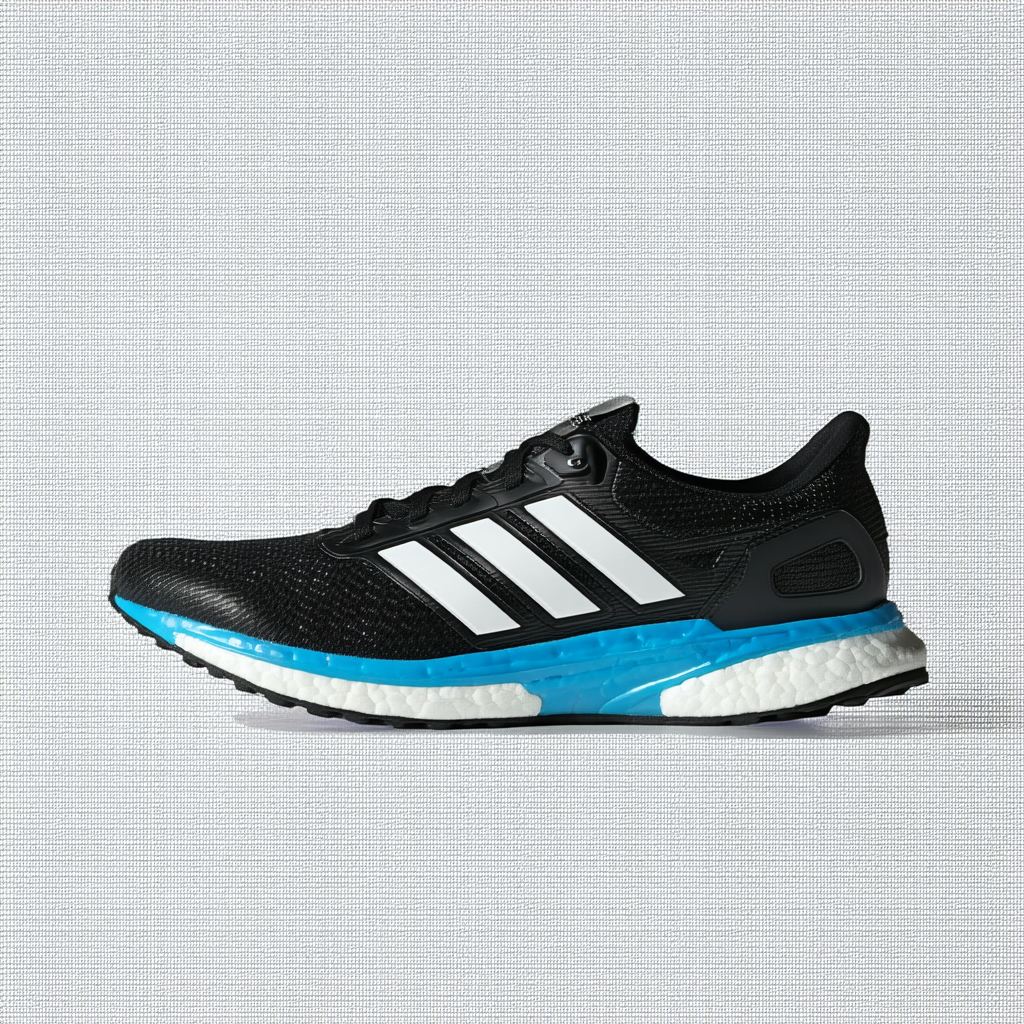 adidas Women's Adizero Tempo 9 Running Shoe, Black/White/Bright Blue, 8 M US