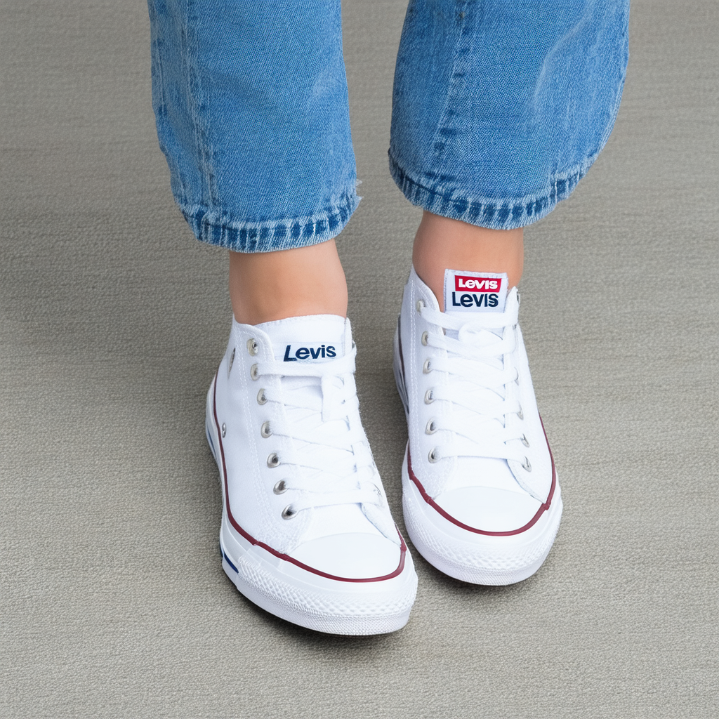 Levis Womens Stan Buck Walking Shoe, White, 6.5 M US