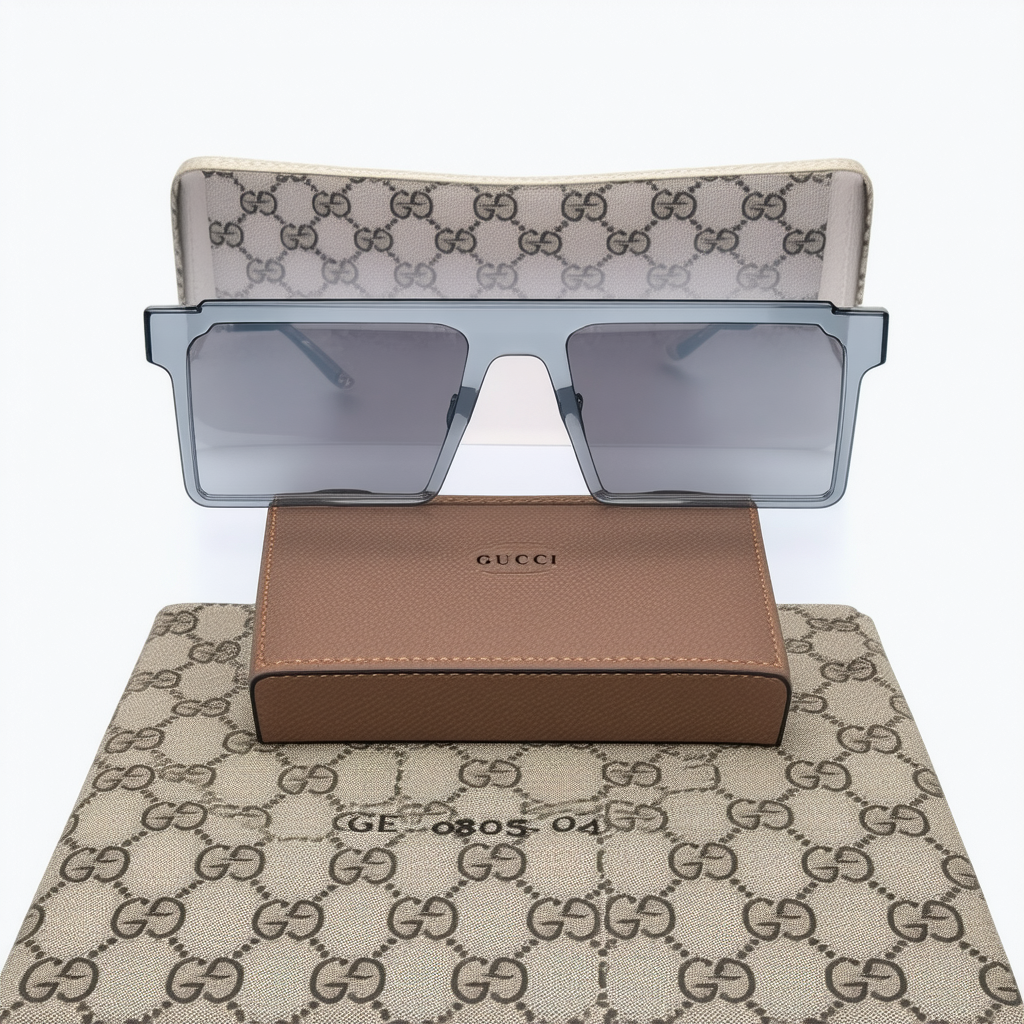 Gucci Grey Rectangular Men's Sunglasses GG0687S 005 57
