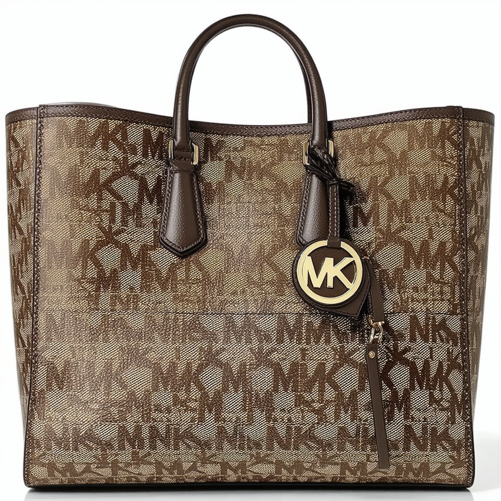 Michael Kors Women's Marina Large Signature Print Tote Brown