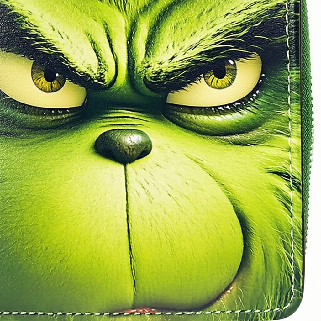 Loungefly x The Grinch Face Cosplay Faux Leather Zip-Around Wallet