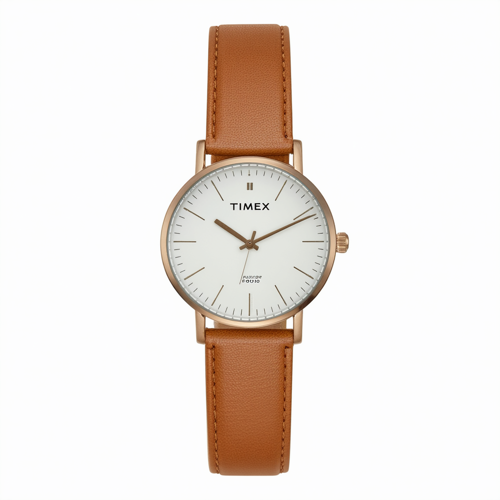 Timex Unisex TW2P98300 Fairfield 37 Tan Leather Slip-Thru Strap Watch