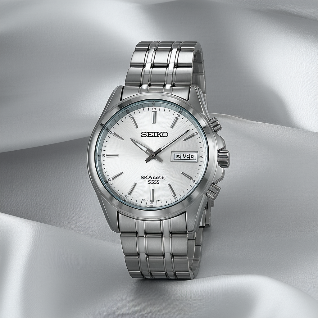 Seiko Kinetic Silver Dial Stainless Steel Mens Watch SKA535