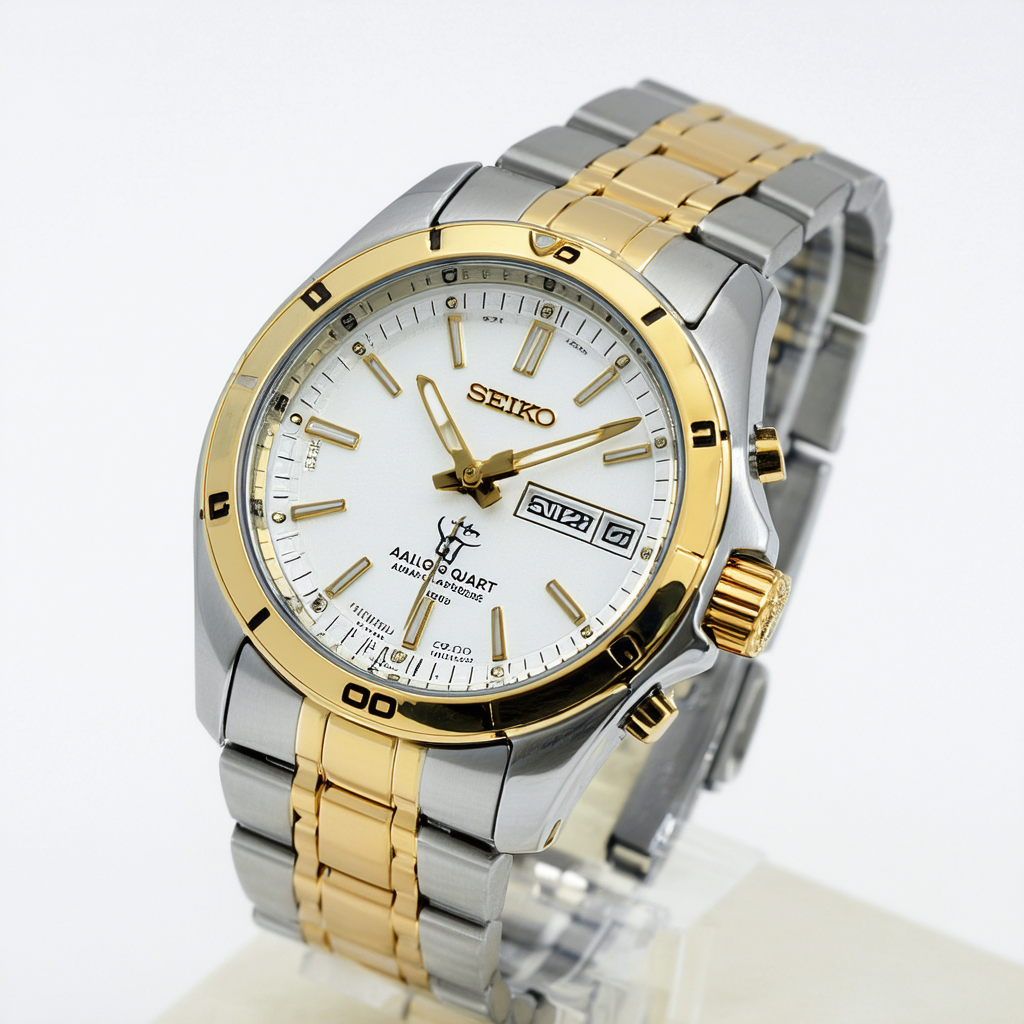 Seiko Men's SNP066 Analog Display Japanese Quartz Two Tone Watch