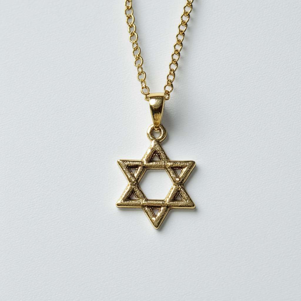 Amazon Collection Star of David with Cross Pendant Necklace