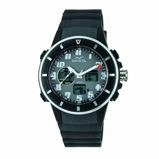 Activa By Invicta Unisex AA401-008 Black Digital Dial Charcoal Grey and White Polyurethane Watch