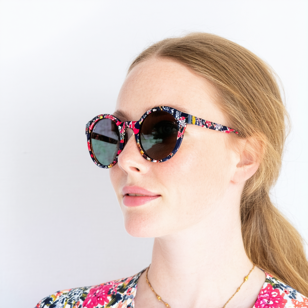 Vera Bradley Women's Mina Polarized Round Sunglasses, Holland Garden, 53 mm