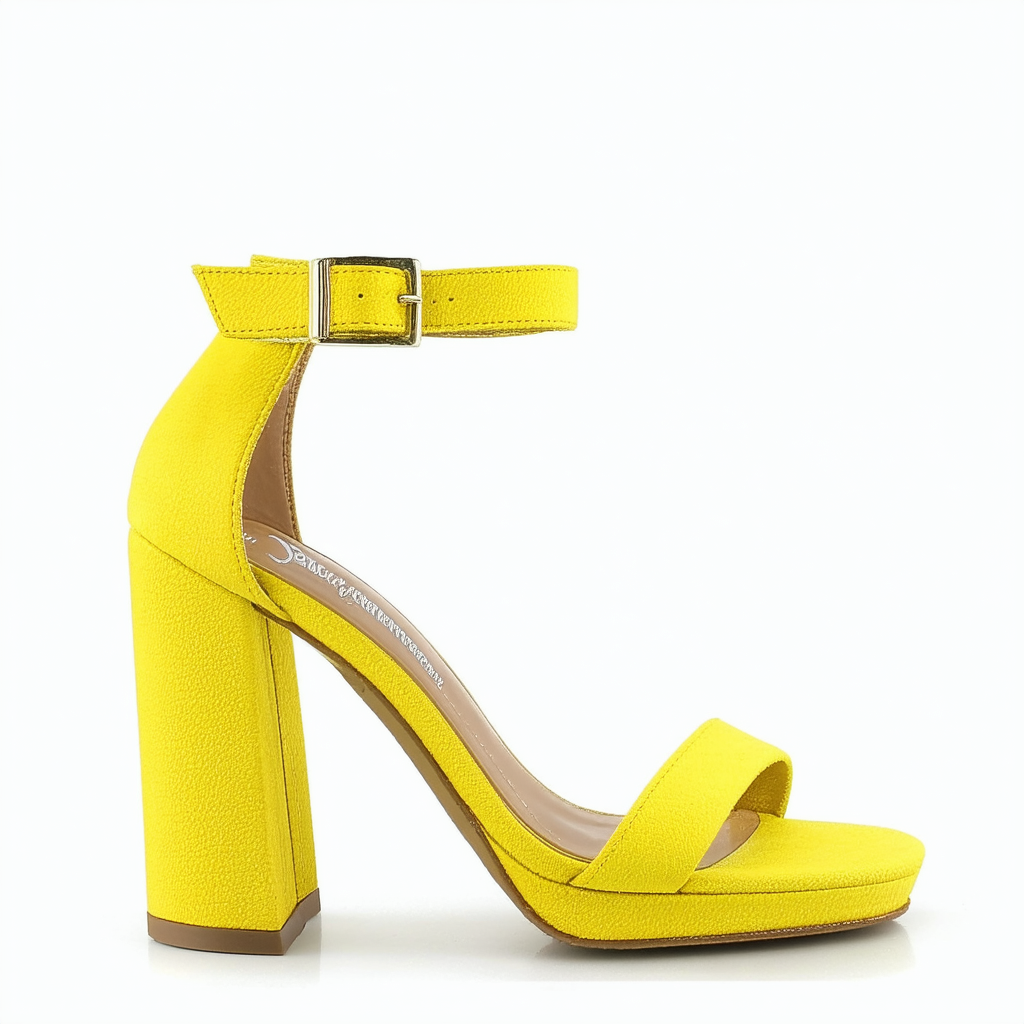 Jessica Simpson Women's PLEMY Heeled Sandal, Yellow Shock, 5.5 Medium US
