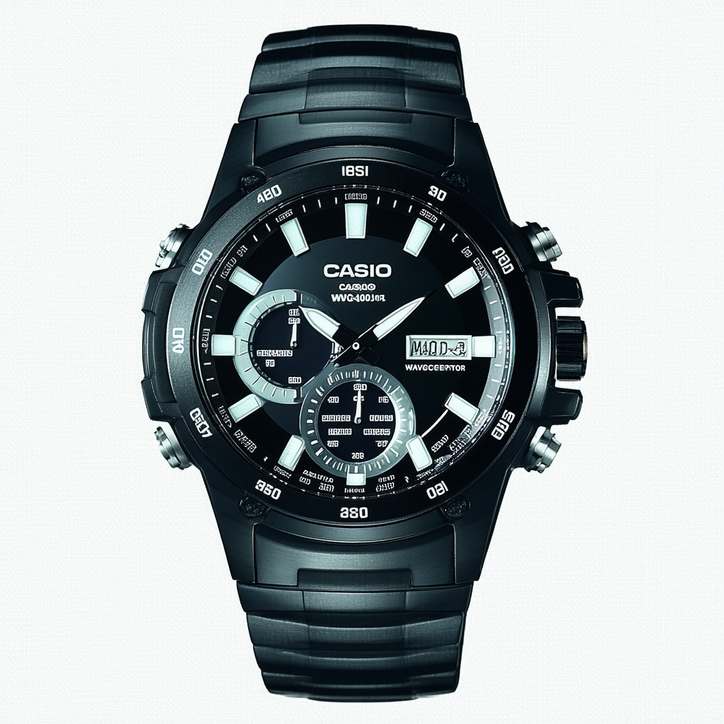 Casio Men's WVQ400J-1 Waveceptor Atomic Dual-Time Watch