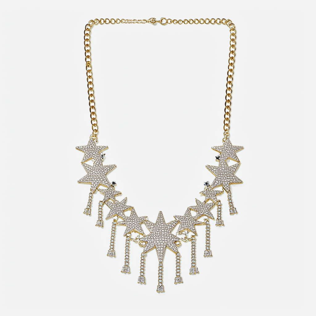 Betsey Johnson Star Fringe Pendant Necklace