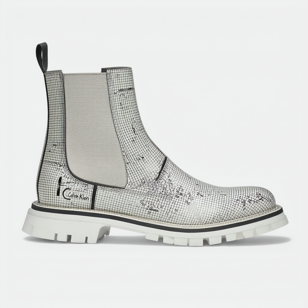 Calvin Klein Men's Rafael Dress CLF/Wave Grid Embs Boot