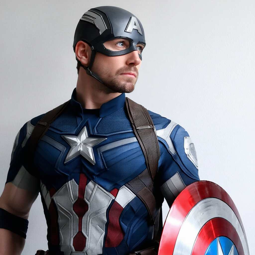 Marvel Men's Captain America with Shield Flex T-Shirt