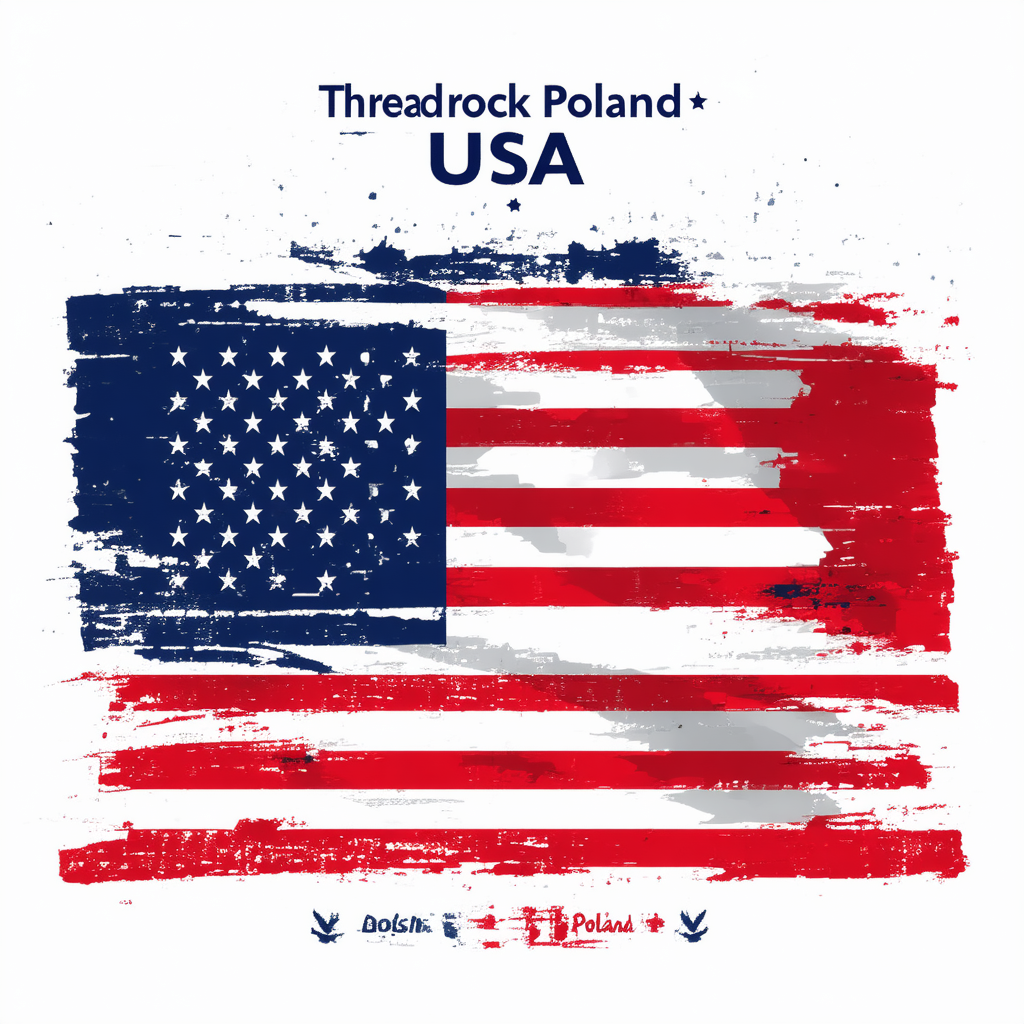 Threadrock Poland USA Polish American Flag Unisex Raglan T-Shirt