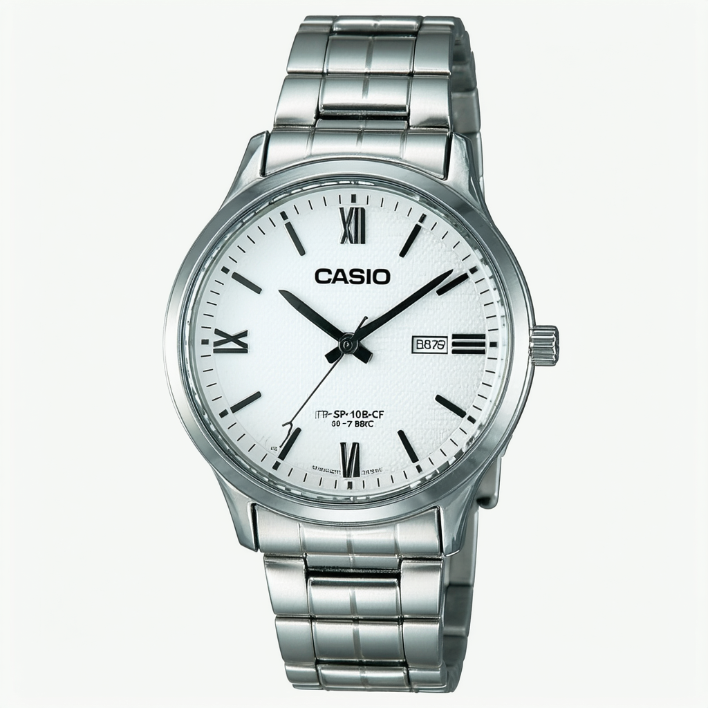 Casio Women's LTP-S100E-7BVCF Easy-To-Read Solar Stainless Steel Watch