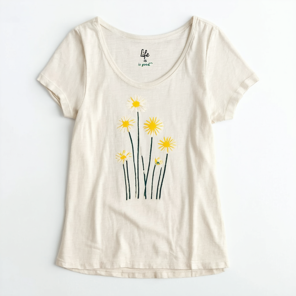 Life is good Women's Sleeveless Scoop Simple Daisy Crusher Tee