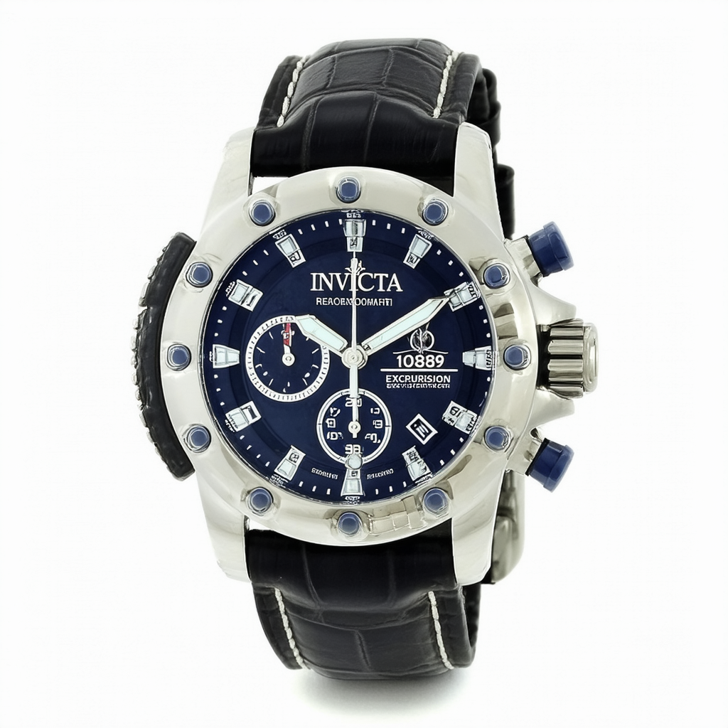 Invicta Men's 10899 Reserve Excursion Chronograph Stainless Steel Case Leather