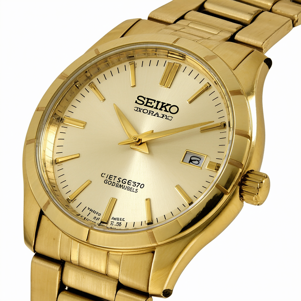 SEIKO Men's SGEC70 Gold Tone Watch