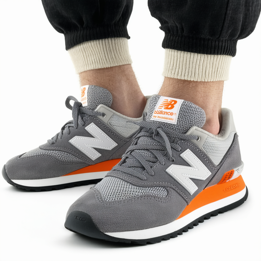 New Balance - Mens Logan 636 Shoes, Grey-Orange
