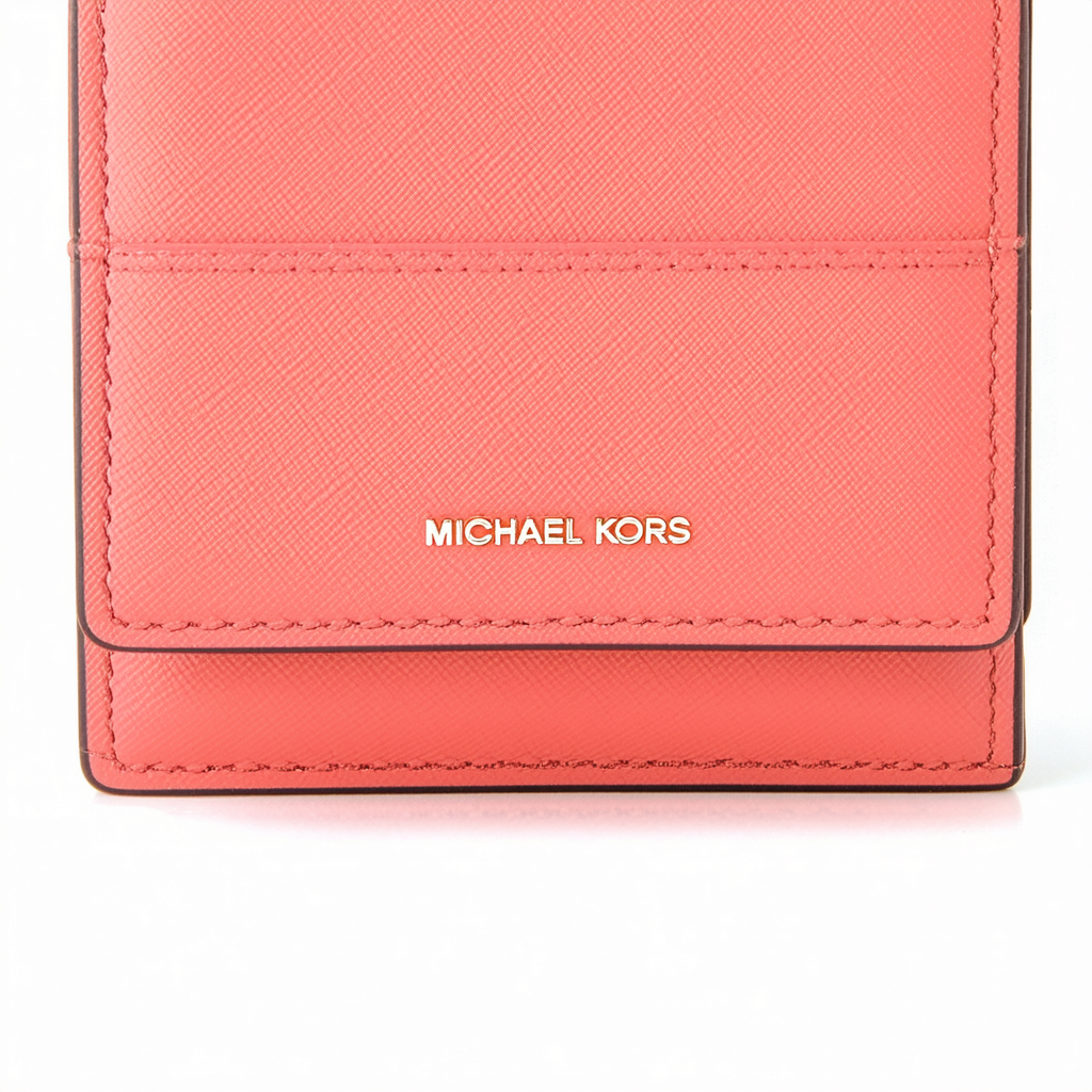 Michael Kors Jet Set Travel Large Trifold Wallet in Grapefruit