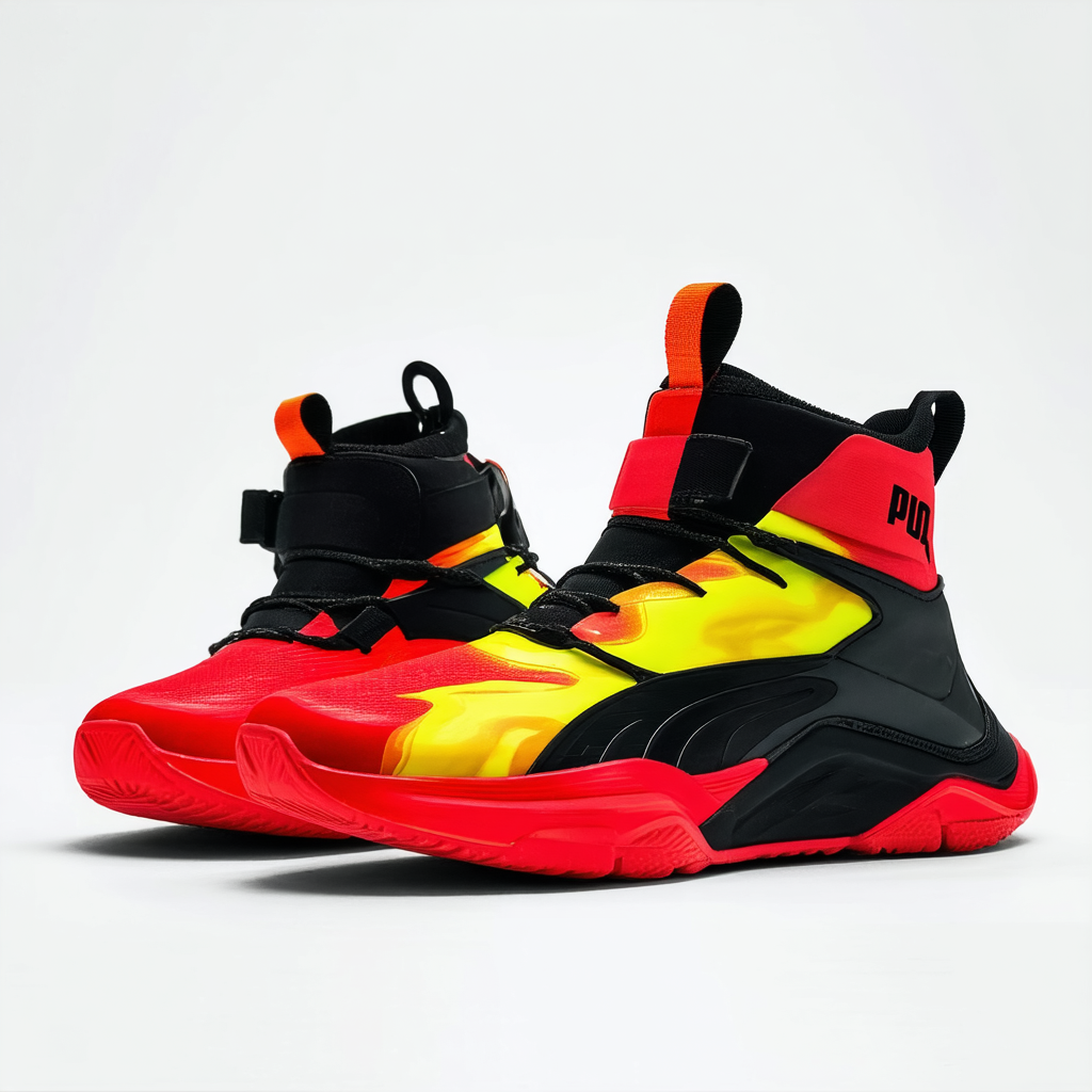 PUMA MCQ Brace Mid Red 35949001 Black Vibr Yellow Flame Scarlet Size 11.5