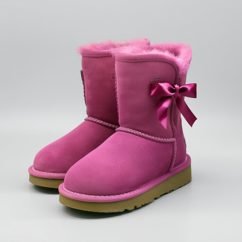 UGG Bailey Bow Girls Boots - 4.0/Bougainvillea