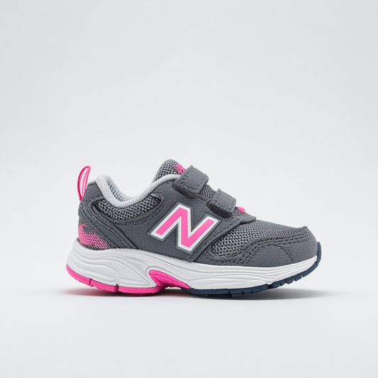 New Balance Kid's 888 V1 Running Shoe, Grey/Pink, 3 M Little Kid