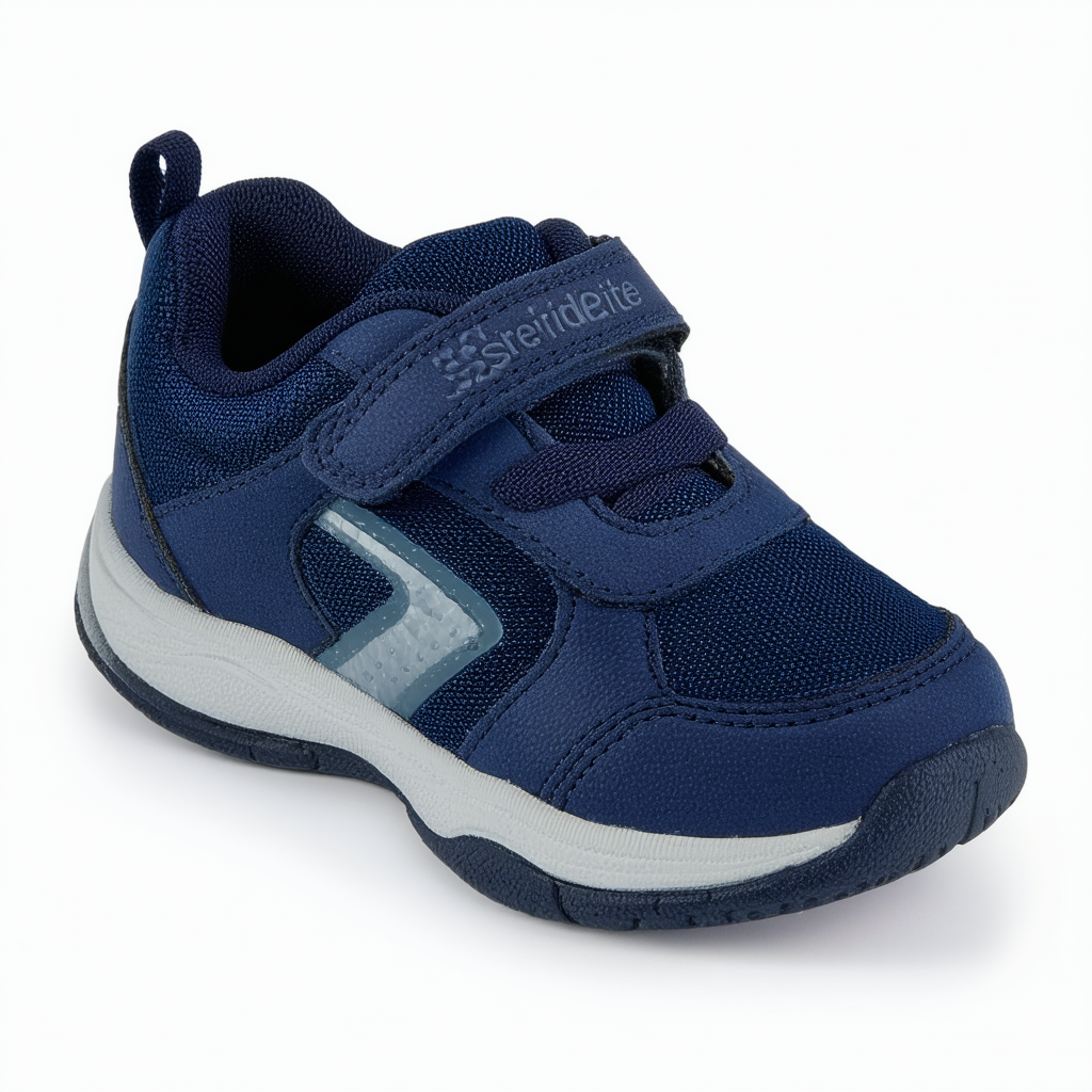 Stride Rite Boy's Soft Motion Adrian Athletic Sneaker, Navy, 4 Wide Toddler