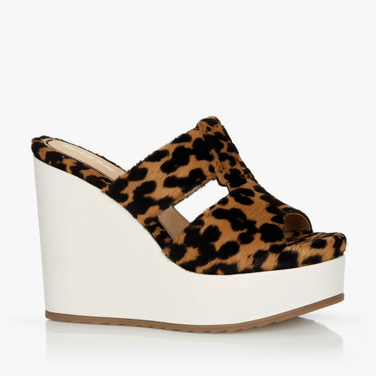 Michael Kors Womens Evie Platform Calf Hair Open