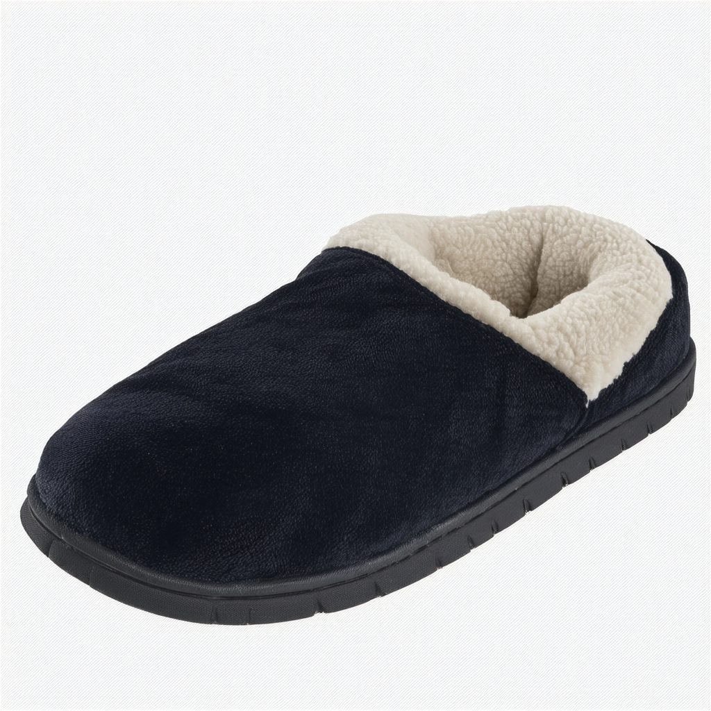Nautica Men's Sennen Cozy House Slipper,Black,Medium